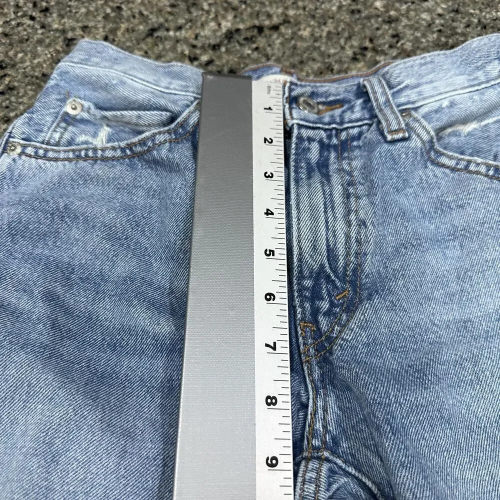 Levis 94 Baggy Jeans 24x31 (26x29) Blue Light Wash Distressed Ripped Knees Denim